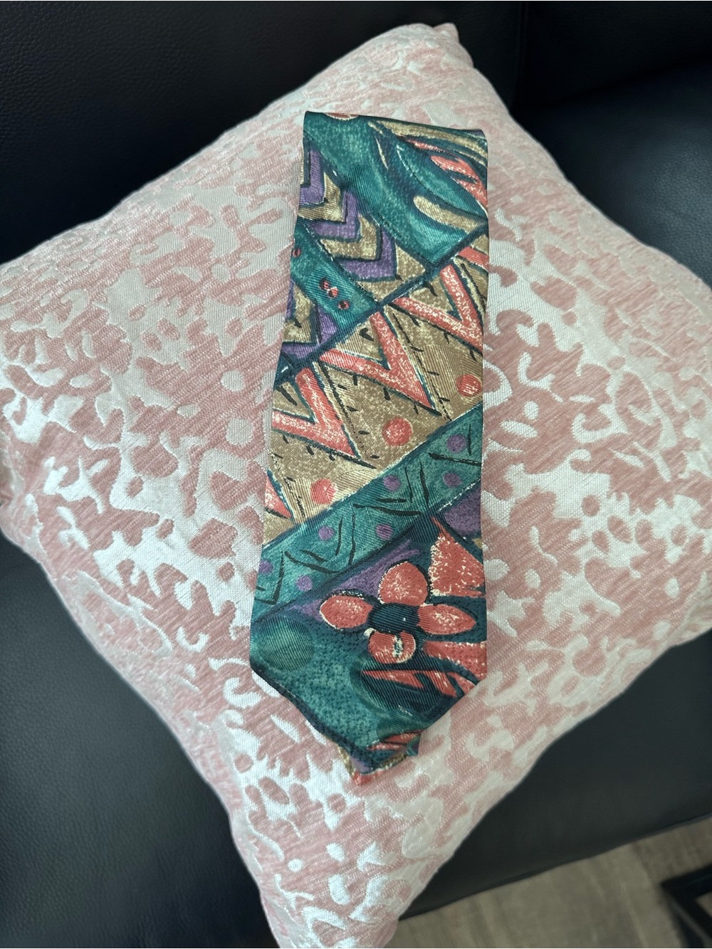 Mark & Spencer Green Multicolor Patterned Men's Silk Tie